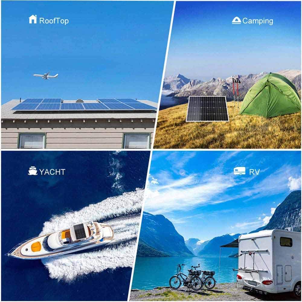 120 Watt 12 Volt Solar Panel Monocrystalline Solar Module for RV Boat Marine Caravan 12V Battery Charging
