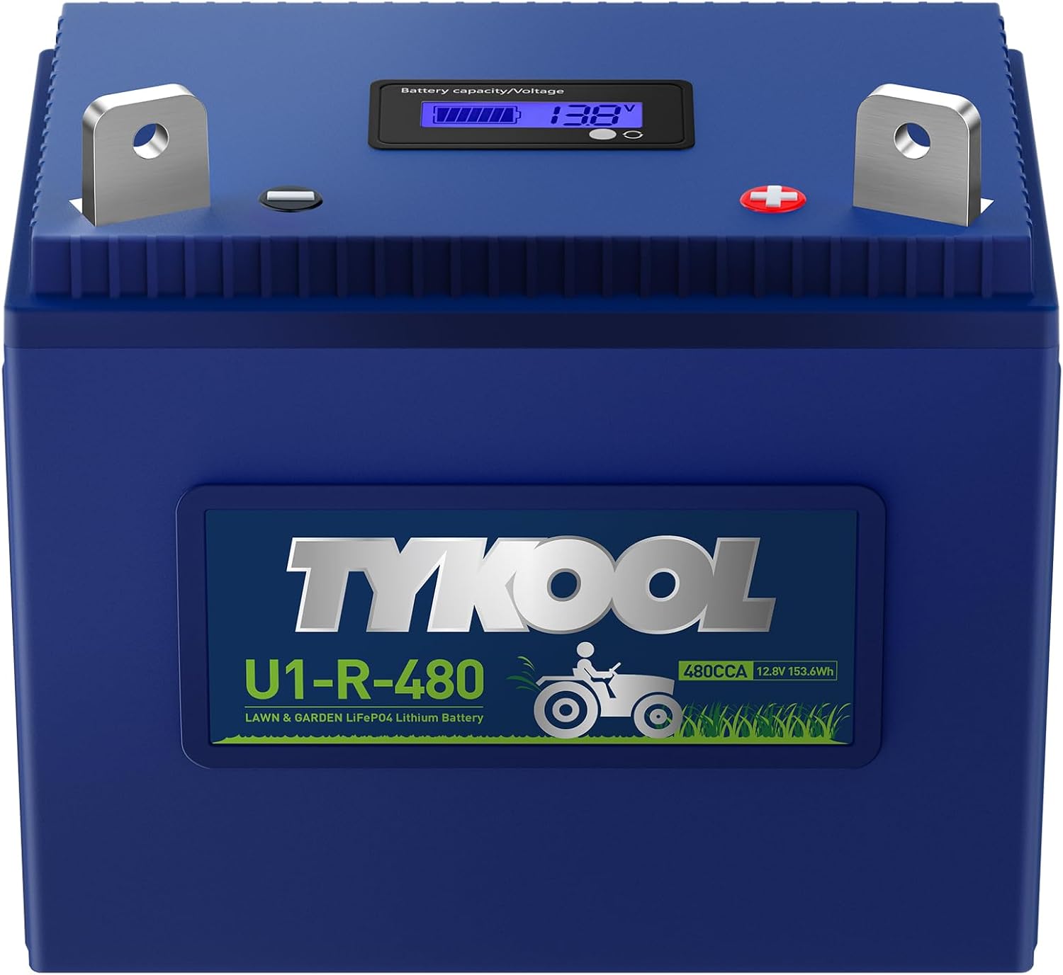 TYKOOL Group U1R Lithium Lawn Mower Battery,12.8V 12Ah,480CCA, Fits for Ride on Lawn Mower and Gardon Tractor,Compatible with John Deere,Cub Cadet,Craftsman,Troy-Bilt Mower, Positive on Right [- +]