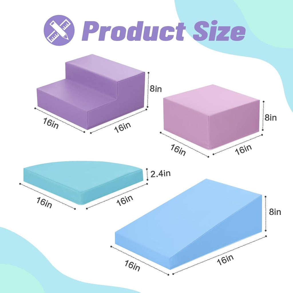 TODIBY 6-Piece Foam Climbing Blocks for Toddlers: Colorful Climbing Gym PU Leather Baby Foam Building Blocks Indoor Toy