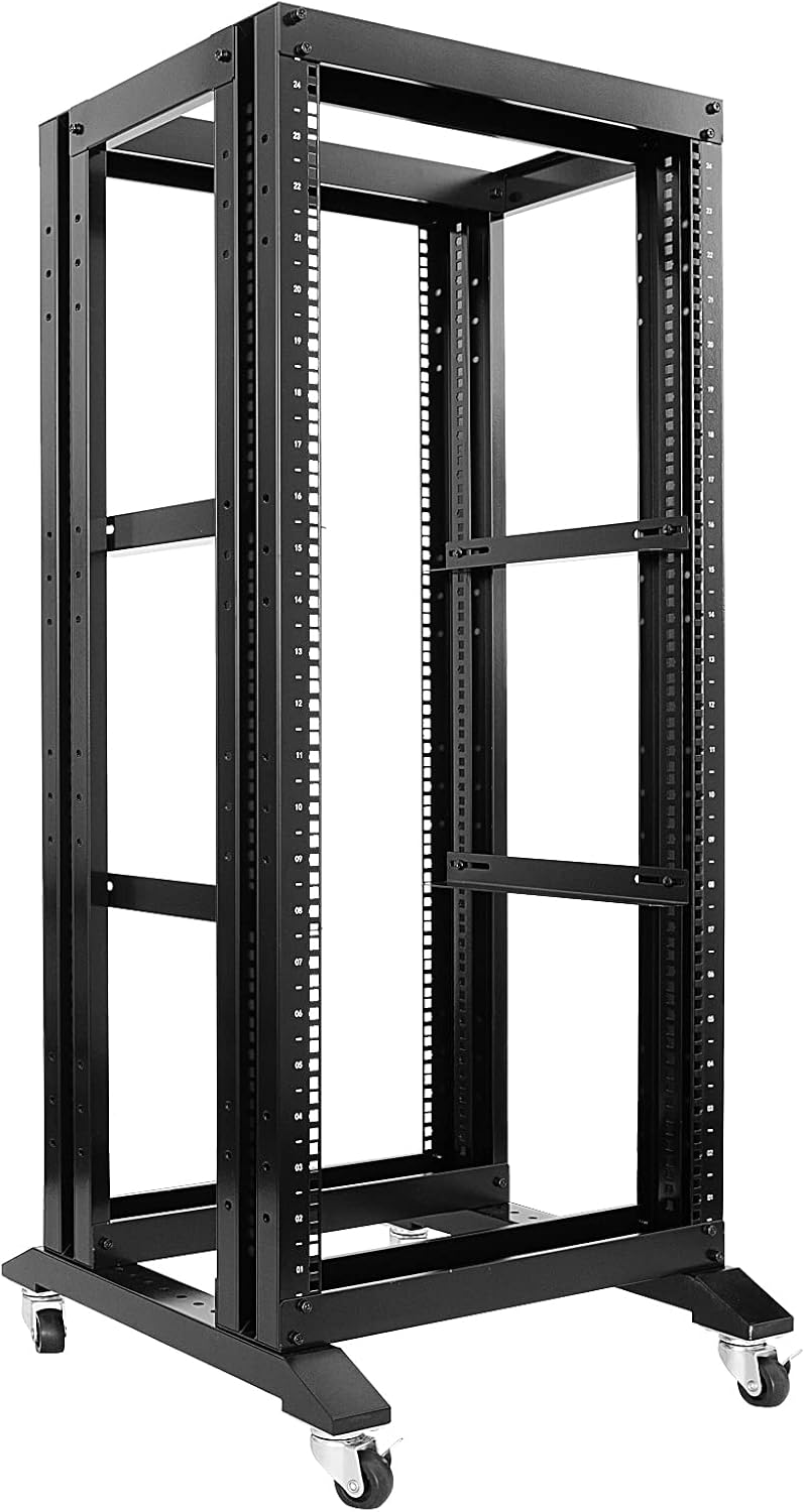 4 Post Open Frame 19inch Server/Audio Steel Rack Aluminum (22U-17)