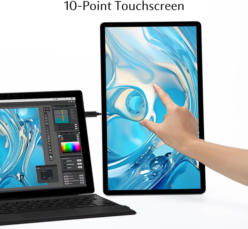 SOTSU FlipAction Touch 14' Portable Monitor | FHD IPS 10-Point Touchscreen | 400 Nits | 100% sRGB | Rotatable | Robust & Lightweight | Tempered Glass | USB-C & Mini HDMI | for Windows, Android & DeX