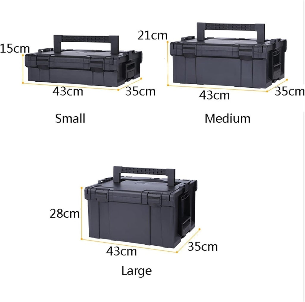 Portable Tool Box Portable Tool Box Organizers, Stackable Plastic Storage Toolbox, Multifunction Tool Case Organizer for Outdoor Home Small Parts Box (Size : Small+Medium)