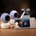 BOIFUN 2K Split Baby Monitor with 2 Cameras,Smartphone App, Wi-Fi Cameras,5-inch Display, Motion Tracking, Encrypted Connection, Night Vision, Long-Range 2-Way Talk, Temp Sensor