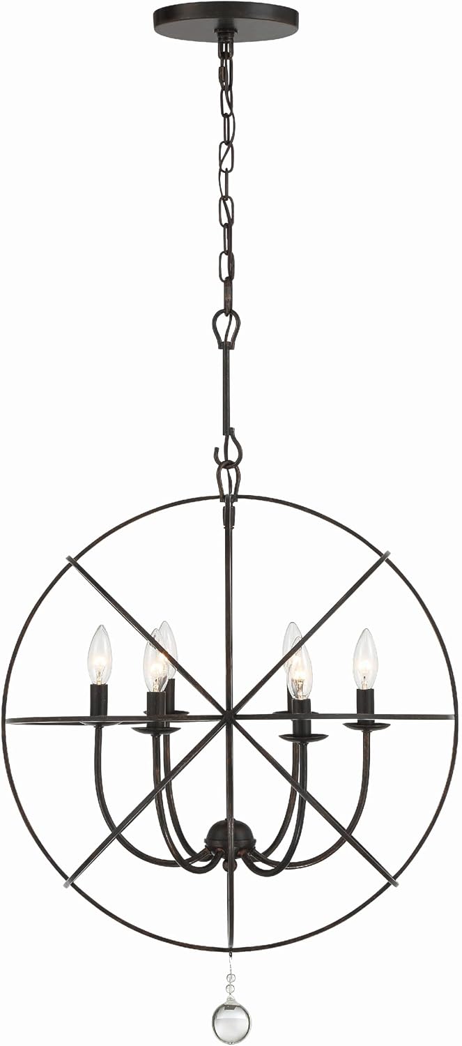 Crystorama Solaris 6 Light English Bronze Sphere Chandelier