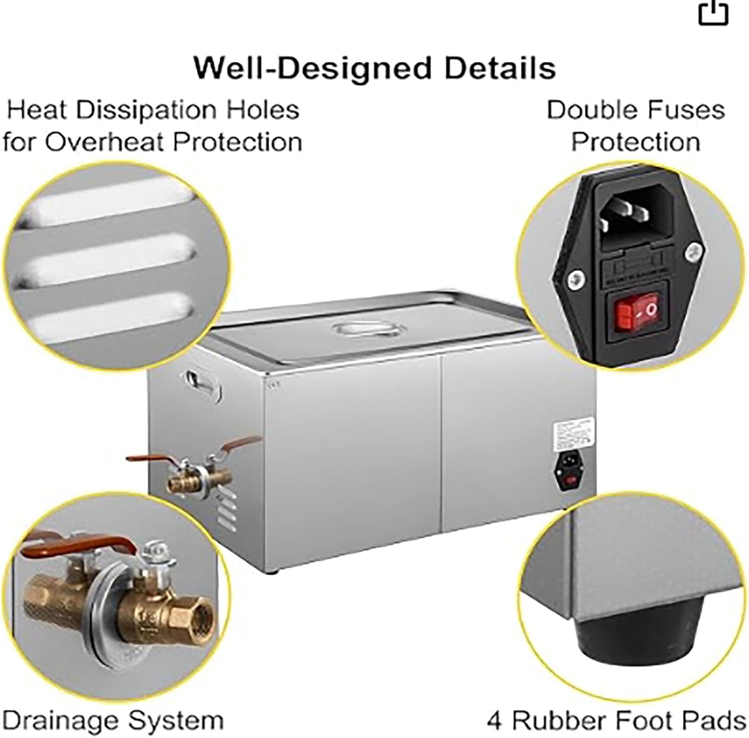 Ultrasonic Cleaner 15L Professional Ultrasonic Cleaning Machine 40kHz with Digital Timer and Heater Ultra Sonic Jewelry Cleaner Machine for Glasses, Jewelry, Watches, Dentures and Metal Parts