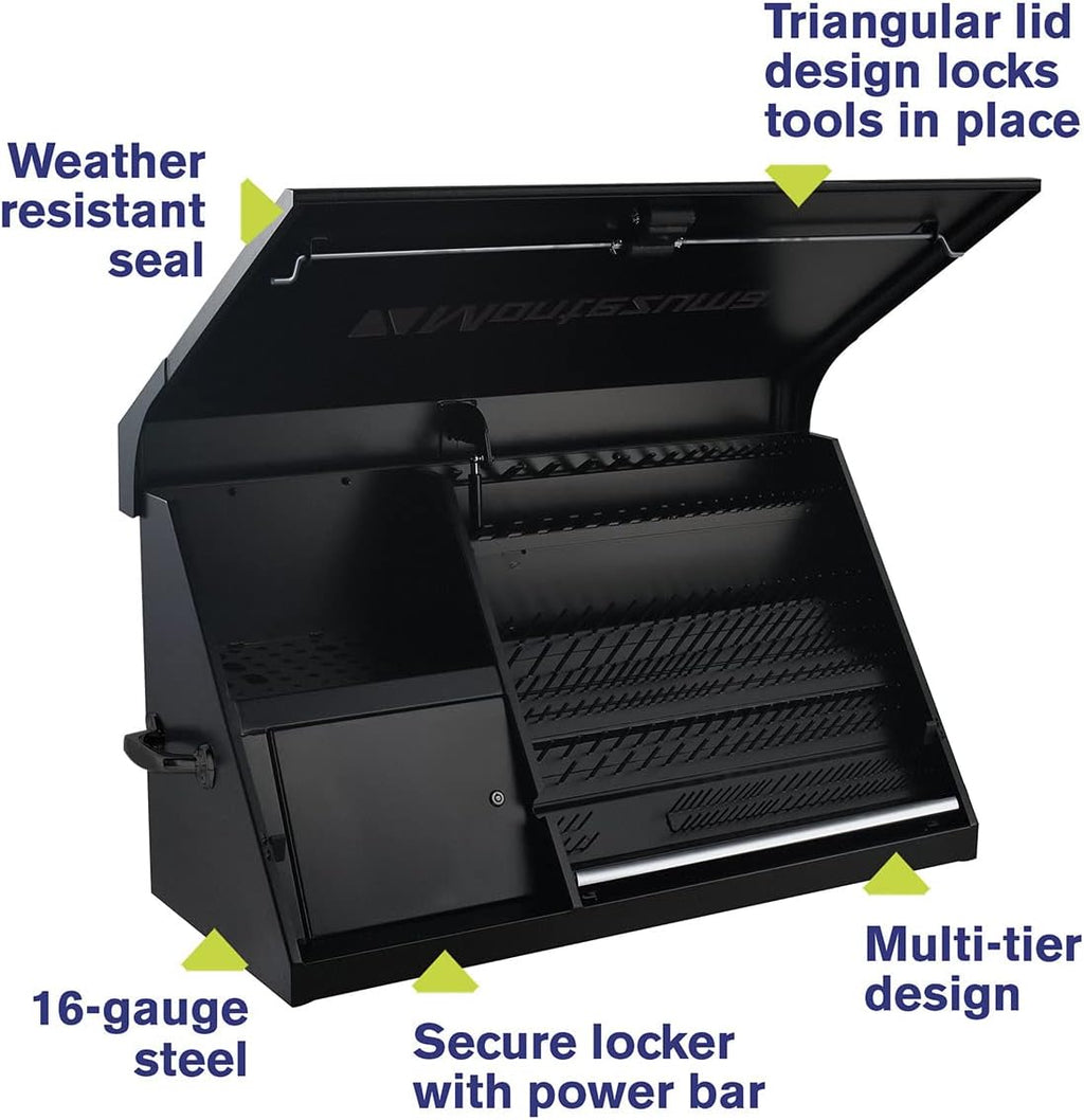 Montezuma 41' x 18' Heavy Duty Steel Triangle Toolbox (steel, flat black)