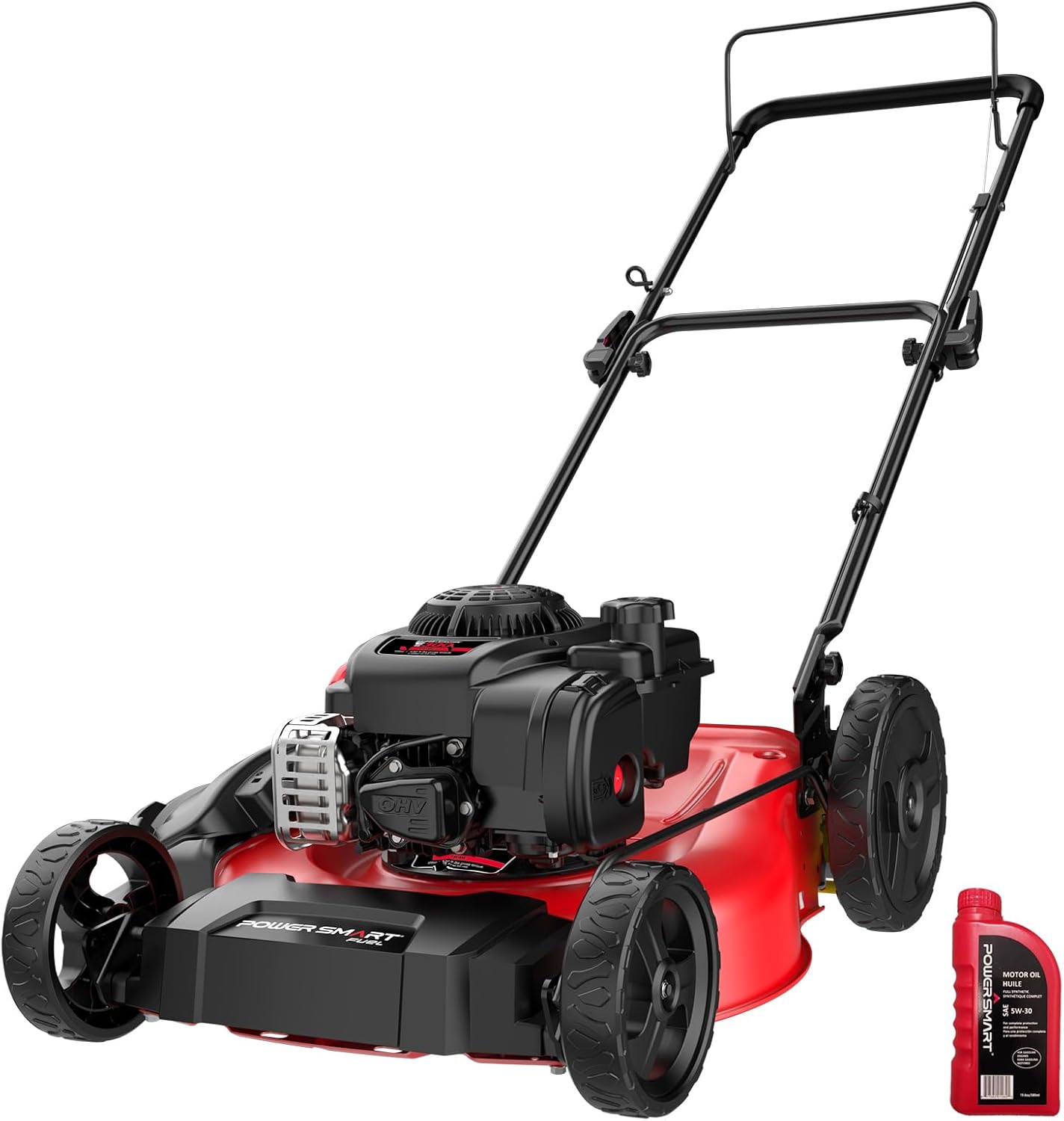 PowerSmart Push Lawn Mower, 21' Mower with B&S 125cc Engine, 2-in-1 Mulching and Side Discharge, Corded Push Lawn Mowers for Garden Yard