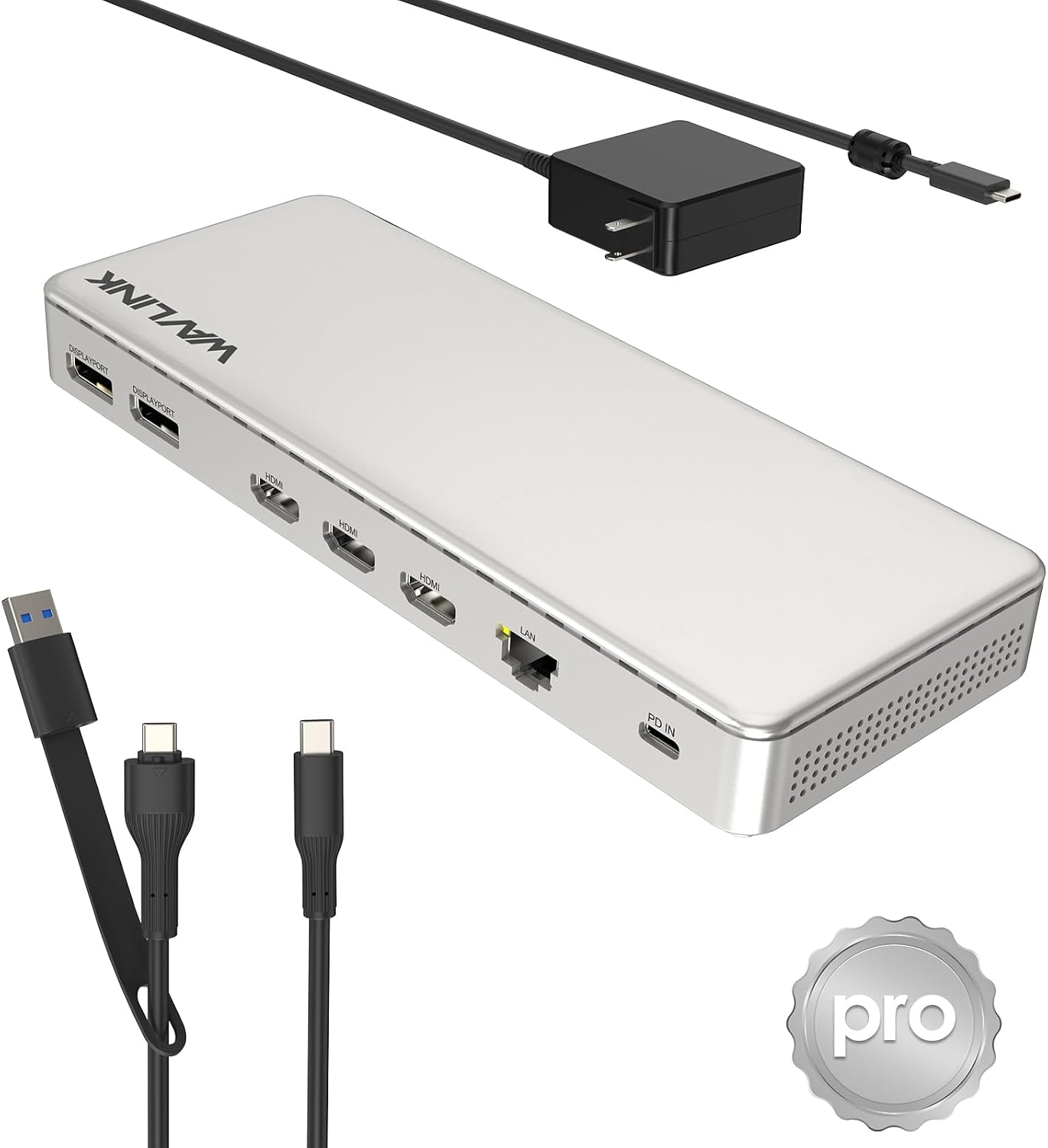 WAVLINK Docking Station 3 Monitors, SM770 Docking Station with Triple HDMI, Dual DP, 120W PD in, 10Gbps USB A&C, 2.5G Ethernet Port, Compatible with Intel Mac, SMI Driver & Host USB3.2 Gen 2 Required