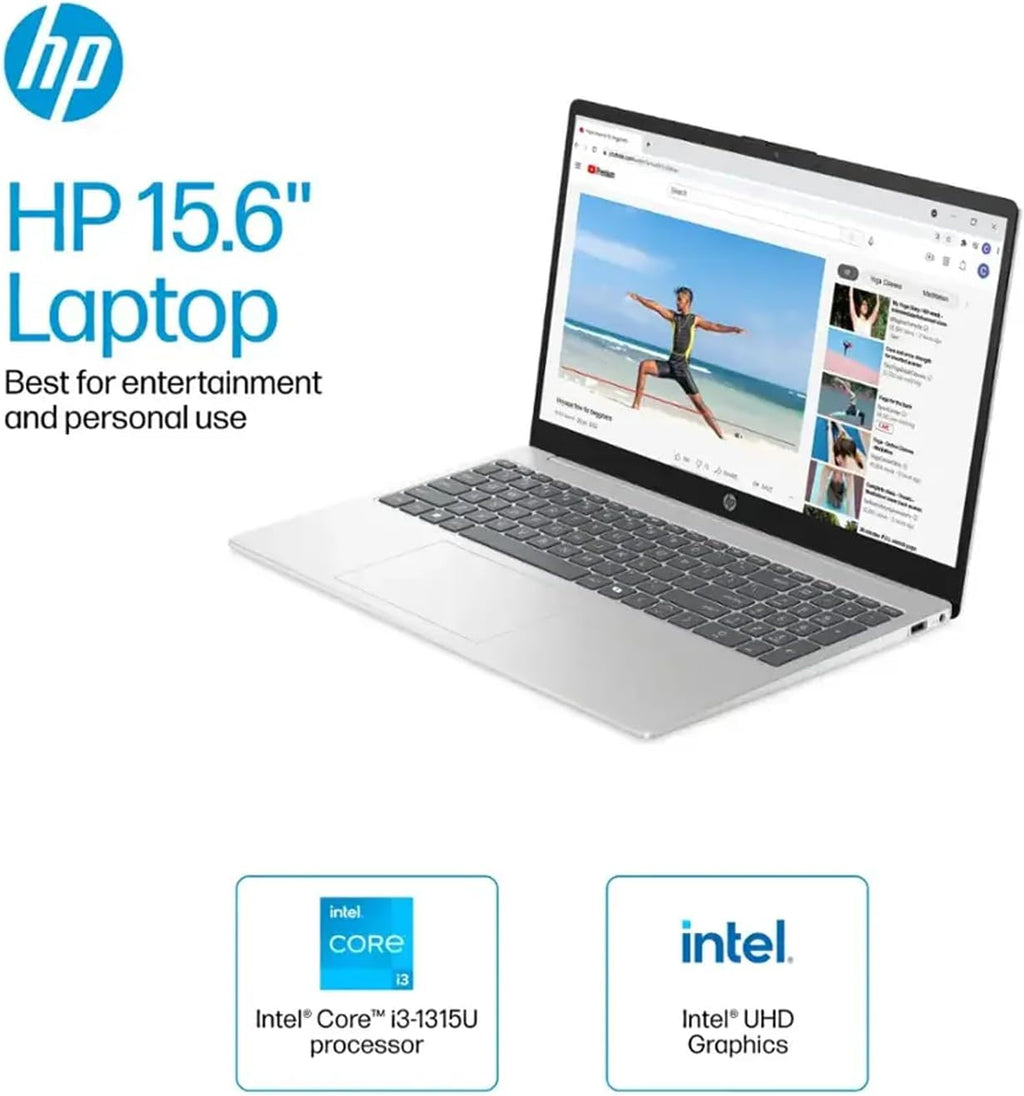 HP 15.6' HD Touchscreen Laptop | Intel Core i3-1315U | 8GB RAM, 256GB PCIe SSD | Webcam | HDMI | Numeric Keypad | Wi-Fi 6 | Windows 11 Home | Bundle with Wireless Mouse