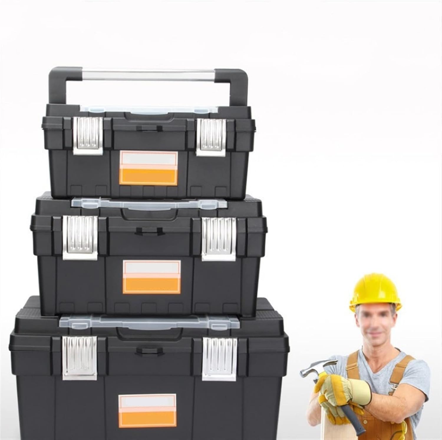 Portable Tool Box Portable Tool Box with Long Handle Multi-Function Storage Box Hardware Parts Box Repair Tool Box (Black 20 Inch) Small Parts Box