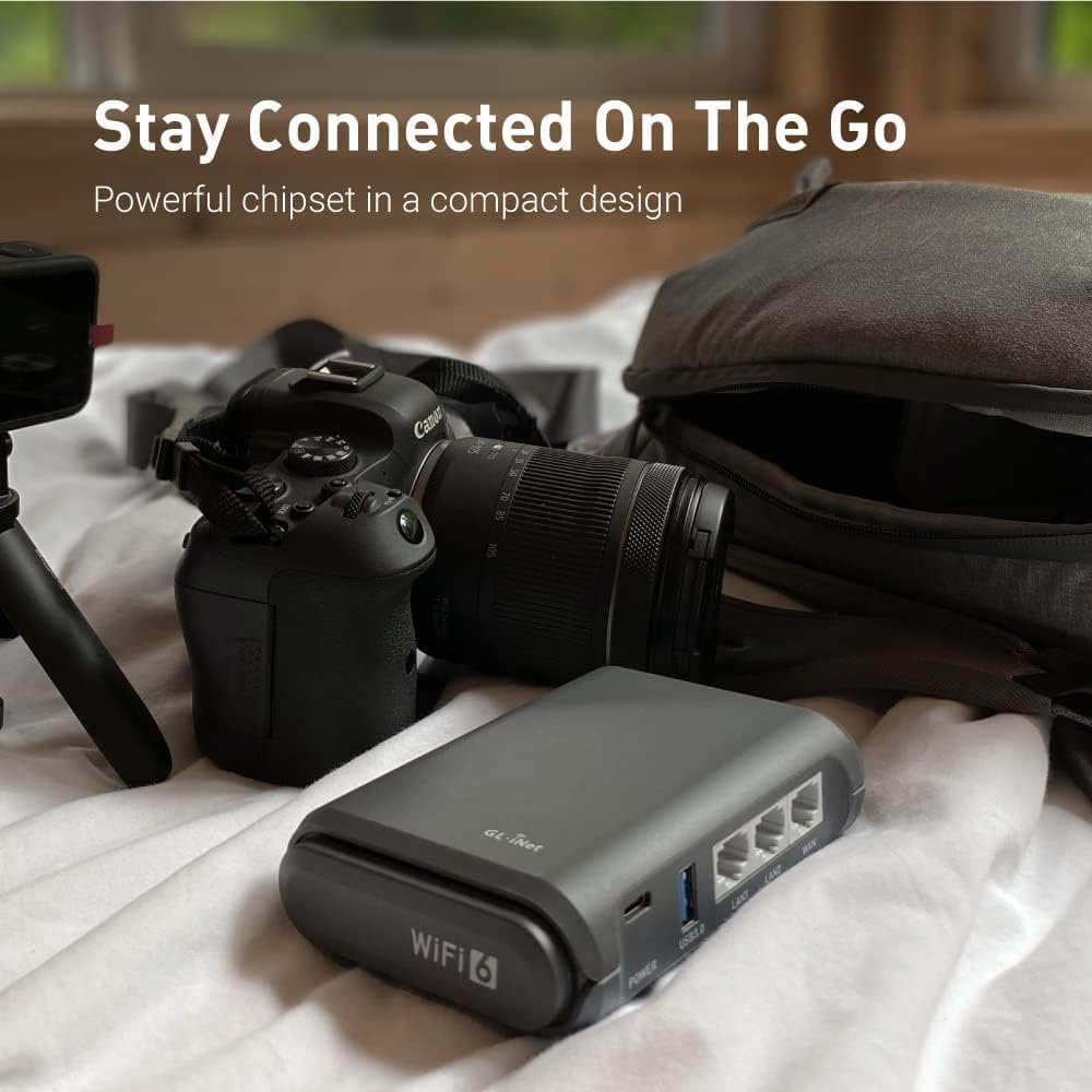 GL.iNet GL-AXT1800 (Slate AX) Portable Travel Router, Pocket Wi-Fi 6 Wireless Internet Router, Portable VPN Routers WiFi for Travel, Public Computer Routers, Business, Moblie/RV/Cruise/Plane