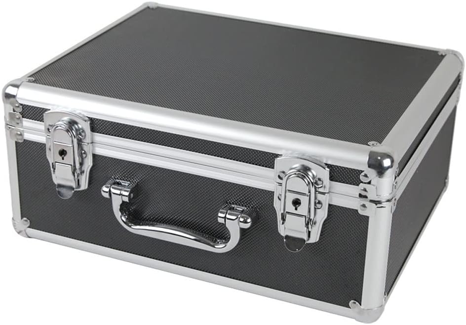 Portable Tool Box Aluminum Tool Box Black Foam Insert Suitcase Briefcase Tool Box Home Portable Tool Box Repair Tool Storage Box Small Parts Box (Color : Gray)