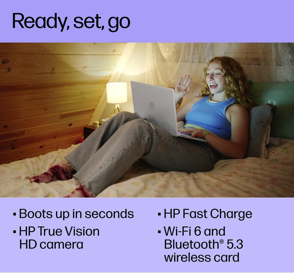 HP 15 Laptop Chromebook w/Bluetooth Mouse (15.6' Anti-Glare, Intel N200 (> i3-1115G4), 8GB DDR5 RAM, 128GB Storage (64GB eMMC + 64GB SD Card)) Home & Student, Wi-Fi, Numeric KB, Webcam, Chrome OS