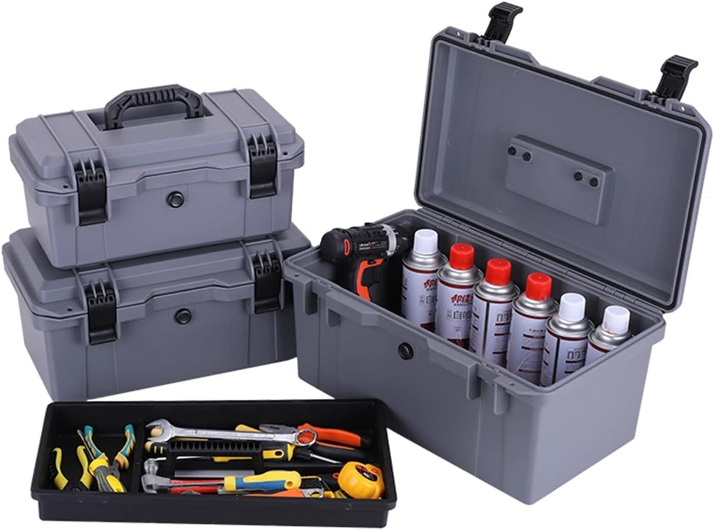 Portable Tool Box Portable Tool Box Organizer, Plastic Small Tool Box with Latch and Removable Tray, Lockable Tool Storage Box Small Parts Box (Size : 40 * 20 * 20cm)