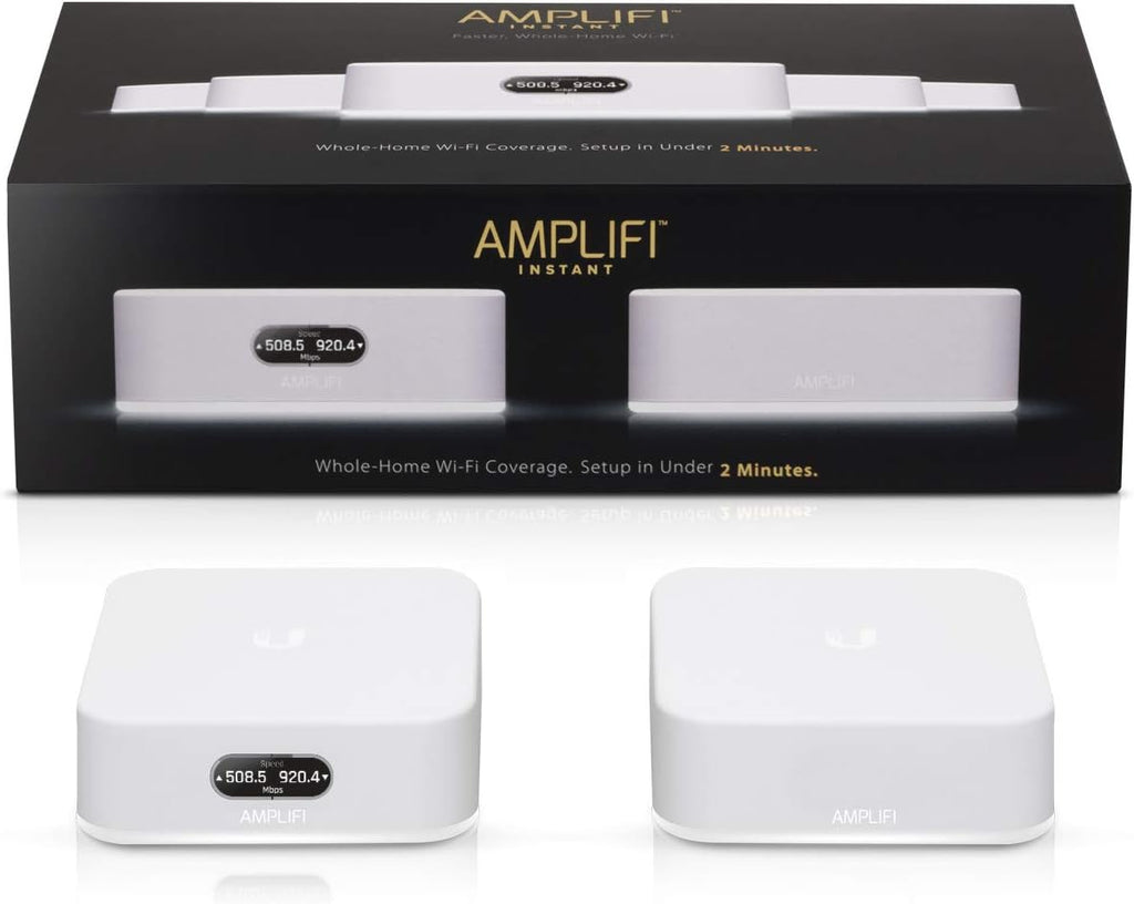 AmpliFi Instant Wifi System by Ubiquiti Labs, Seamless Whole Home Wireless Internet Coverage, Wifi Router & Mesh Point, 1 Gigabit Ethernet, 1 WAN Port, Ethernet Cable, Replaces Router & WiFi Extenders