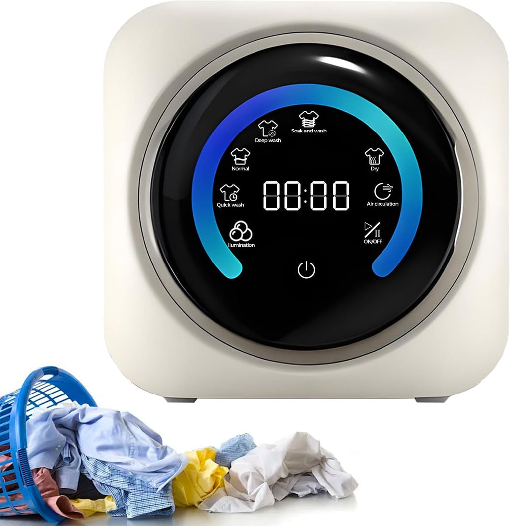 BANGBANGJI 2-in-1 Mini Portable Washer and Dryer Combo, 3.5L Compact Dryer, with LCD Control Panel, Washing Capacity 0.3kg for Small Items of Clothing, Underwear, and Socks WallMount