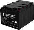 Mighty Max Battery ML22-12 - 12 Volt 22 AH, Nut and Bolt (NB) Terminal, Rechargeable SLA AGM Battery - Pack of 4