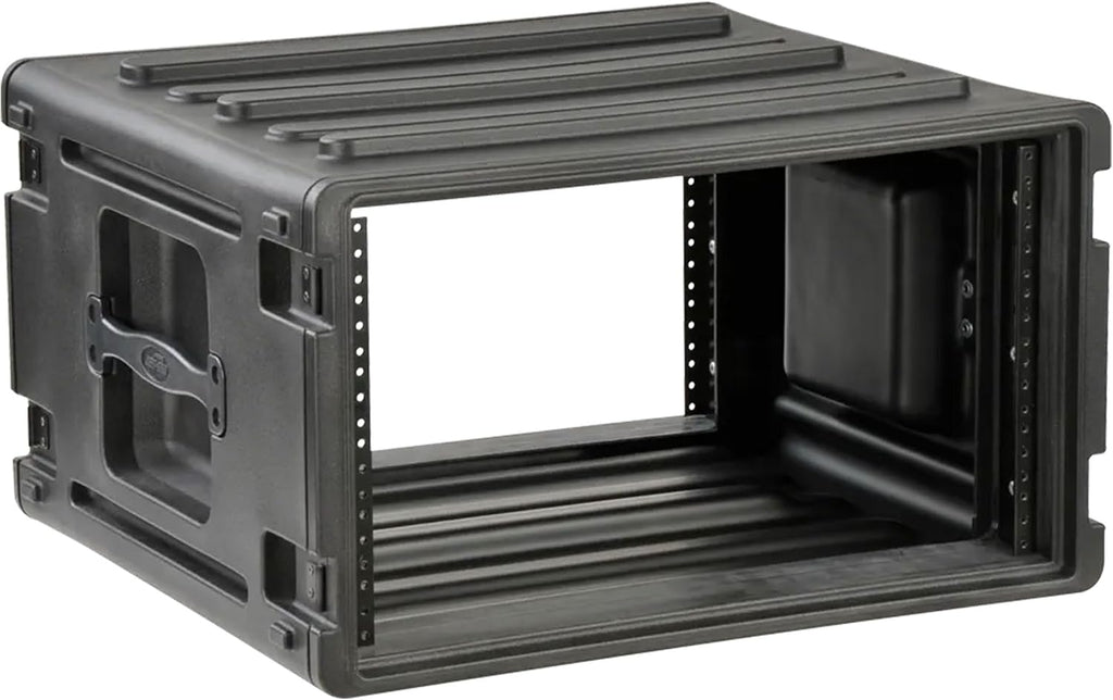 SKB 6U Roto Rack Case - Durable Polyethylene Gear Protector, Stackable, Waterproof with Twist Latches & Rubber Feet for Musicians, DJs, and A/V Equipment - Secure Transport & Storage Solution