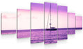 Startonight Huge Canvas Wall Art Purple Ocean View - Large Framed Set of 7 40' x 95'