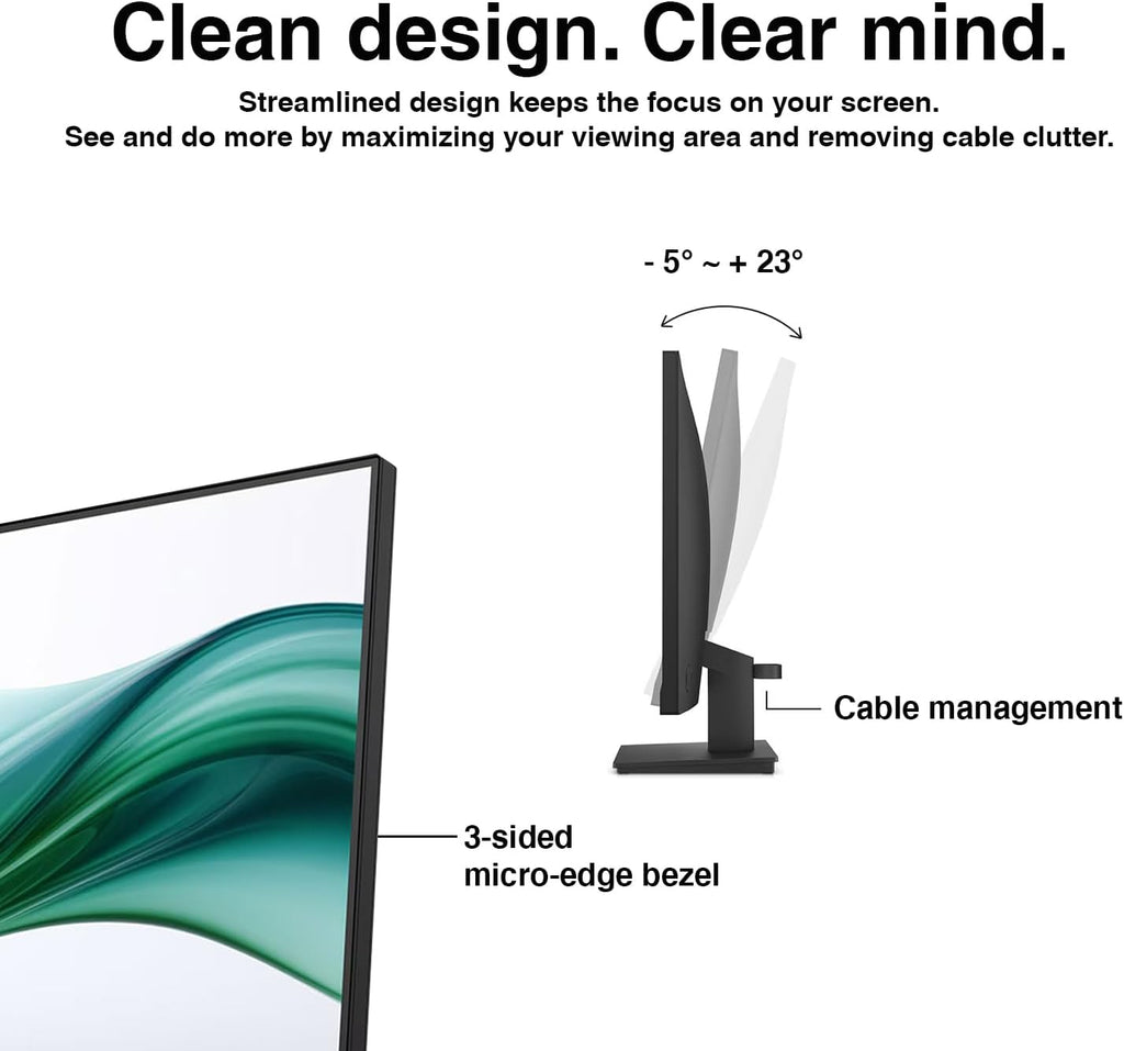 HP 24' Series 3 Pro 324pv FHD Monitor with 5 ms Response Time, Anti-Glare, Flicker Free,VESA Mount (100x100mm), HDMI, VGA & Dockztorm USB Port Expander, Black (9U5C1AA#ABA) (2026 Latest Model) 2-Pack