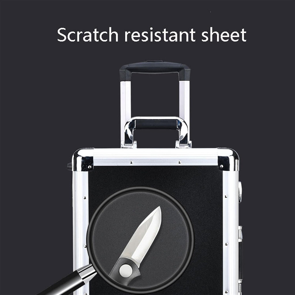 Portable Tool Box Aluminium Tool Case Portable Storage Tool Case Carrying Case with Wheels Equipment Storage Case with Removable Foam Small Parts Box (Size : 65 * 42.5 * 35cm)