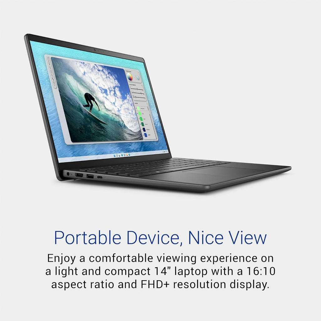 Dell 2025 Inspiron 14' WUXGA IPS Laptop 10-Core Intel Core i5-1334U Iris Xe Graphics 16GB DDR5 512GB NVMe SSD USB-C w/DP WiFi AX BT Webcam HDMI1.4 Backlit KB Windows 11 Pro