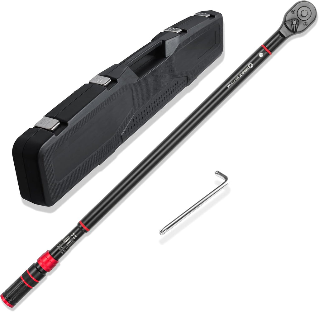 3/4-Inch Drive Click Torque Wrench - 100-700 Ft-Lb/136-949Nm, Dual-Direction Adjustable 48 Tooth Inch Pound Torque Wrench, Accuracy 3% for Car, Truck, Tractor, Maintenance and Product Assembly