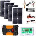 Solar Panel Kit, Complete 4000W/6000W Solar Inverter System Kit, 12V50A Solar Charge Controller with LED Power Display and 2 USB Ports ，100W Waterproof Folding Solar Panel,1× Hanging Ornament(4000w)