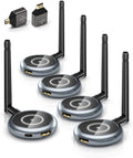 AIMIBO Wireless HDMI Transmitter and 4 Receivers, 5.8G, 4K Decode & 1080P@60Hz, 656FT HDMI Wireless Multiple TVs Extender for Casting Video/Audio from Laptop, Camera, TV Box to Projectors, Monitors