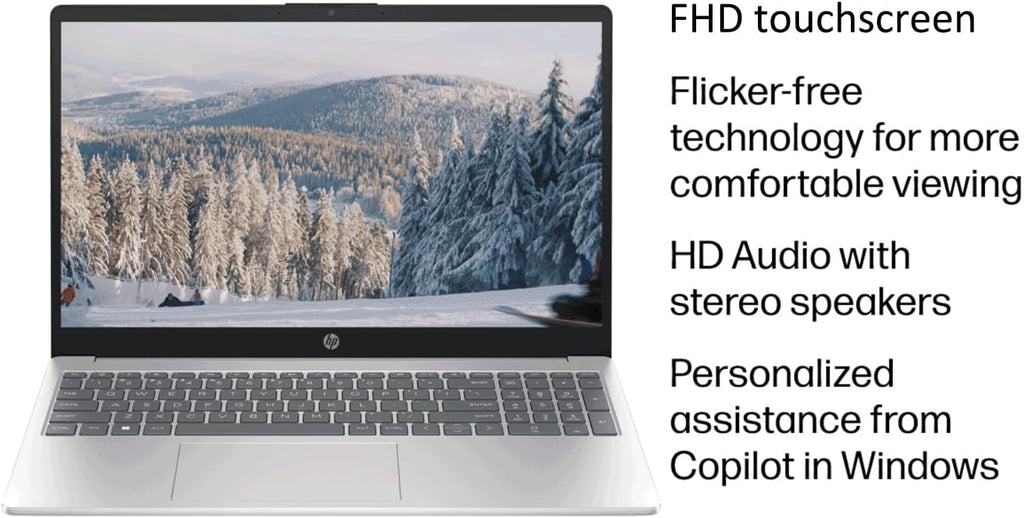 HP 15 Laptop (15.6' FHD Touchscreen, Intel Core i5-1334U (> i7-1255U), 16GB RAM, 512GB SSD) for Business, Students, Home, 10-Hour Long Battery Life, Webcam, Wi-Fi 6, Numpad, Fast Charge, Win 11 Pro