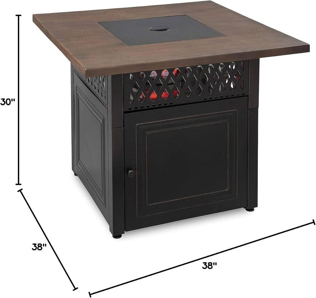 DualHeat by Endless Summer, The Donovan, 38' Square Propane Gas Outdoor Fire Pit Plus Patio Heater