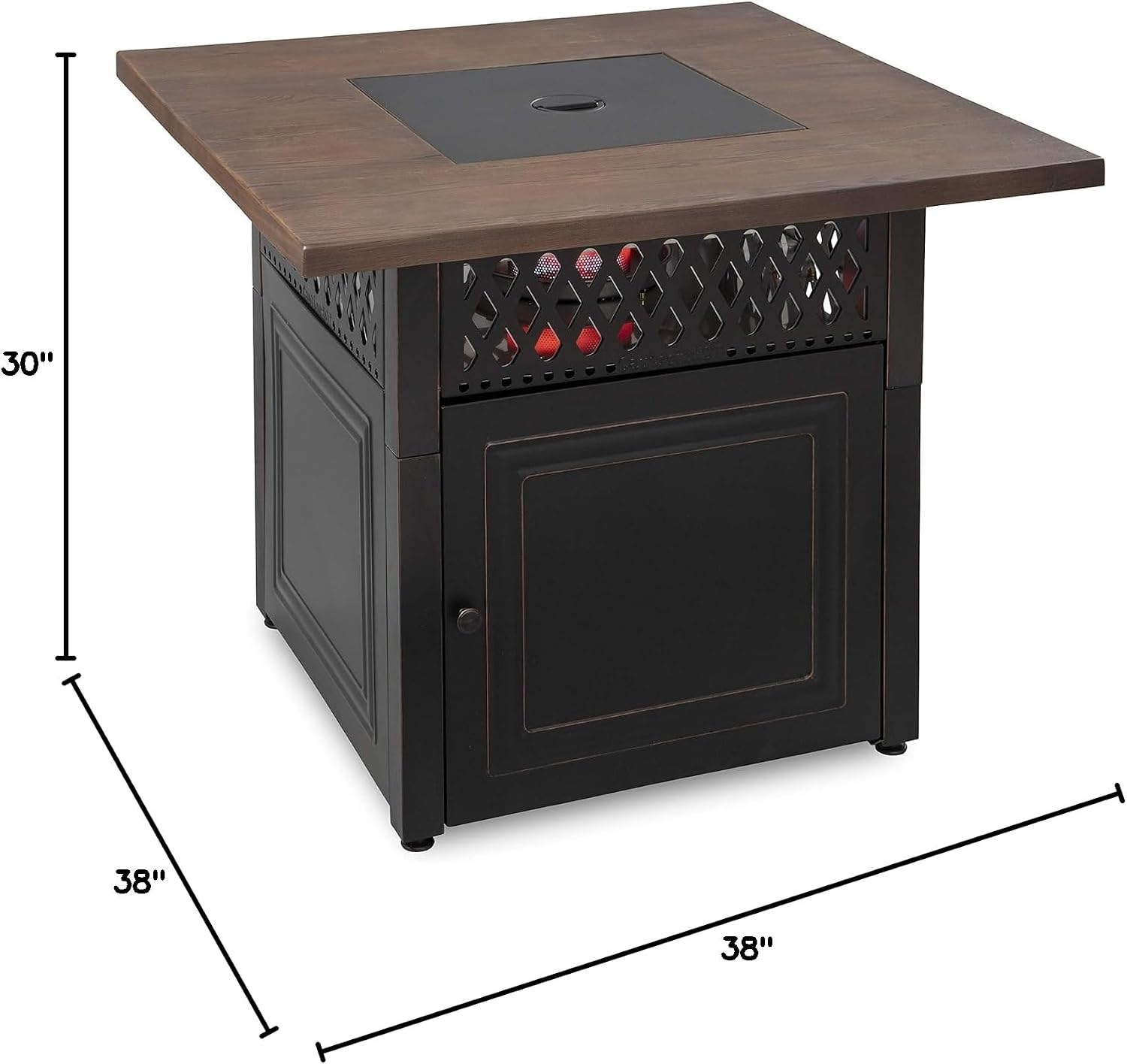 DualHeat by Endless Summer, The Donovan, 38' Square Propane Gas Outdoor Fire Pit Plus Patio Heater