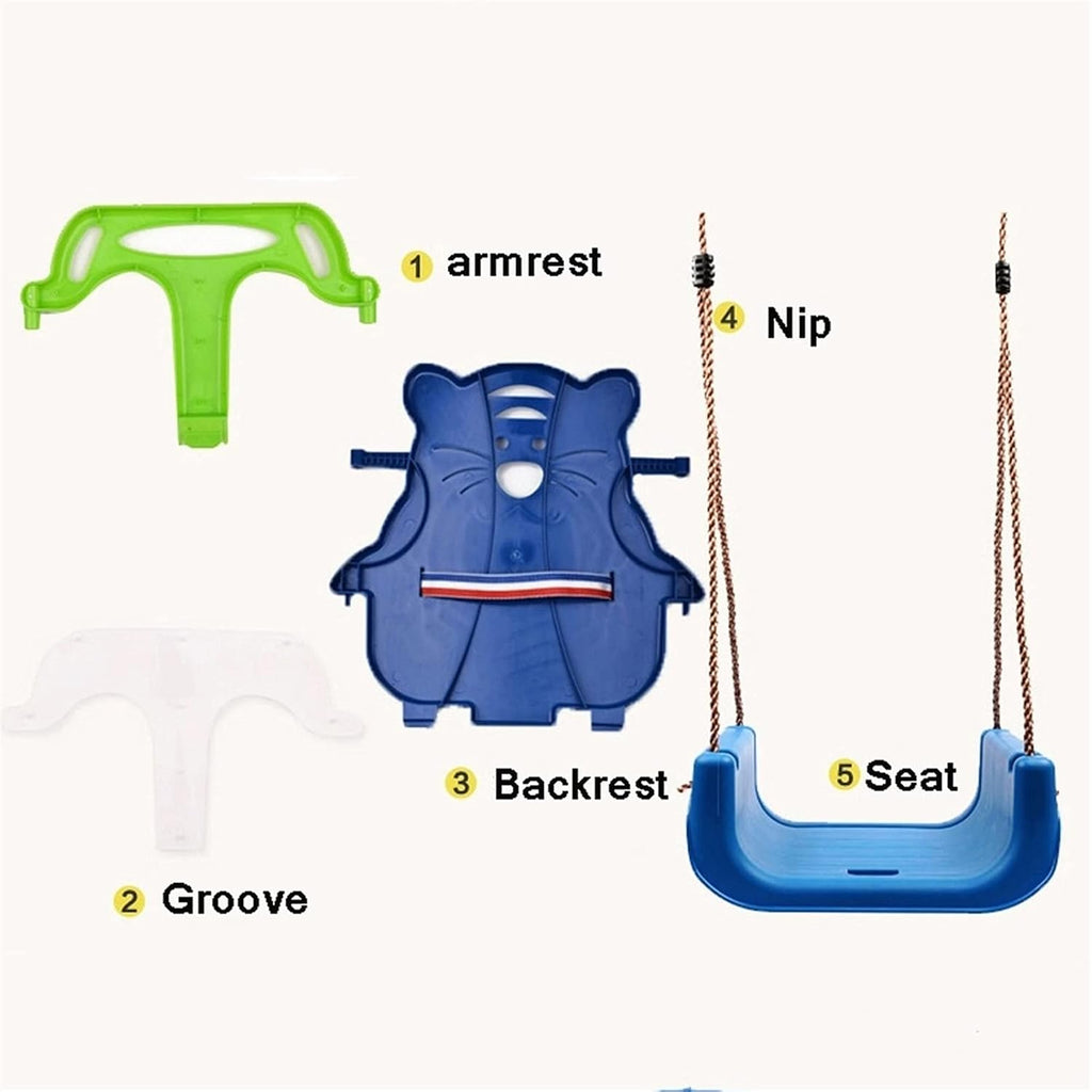 Swings Seats Baby Swing seat Bipartite, Child Swing with Safety Feature, Safety Belt, Childs Adjustable Rope Outdoor Garden Swing Seat with T bar Swing Set(A)