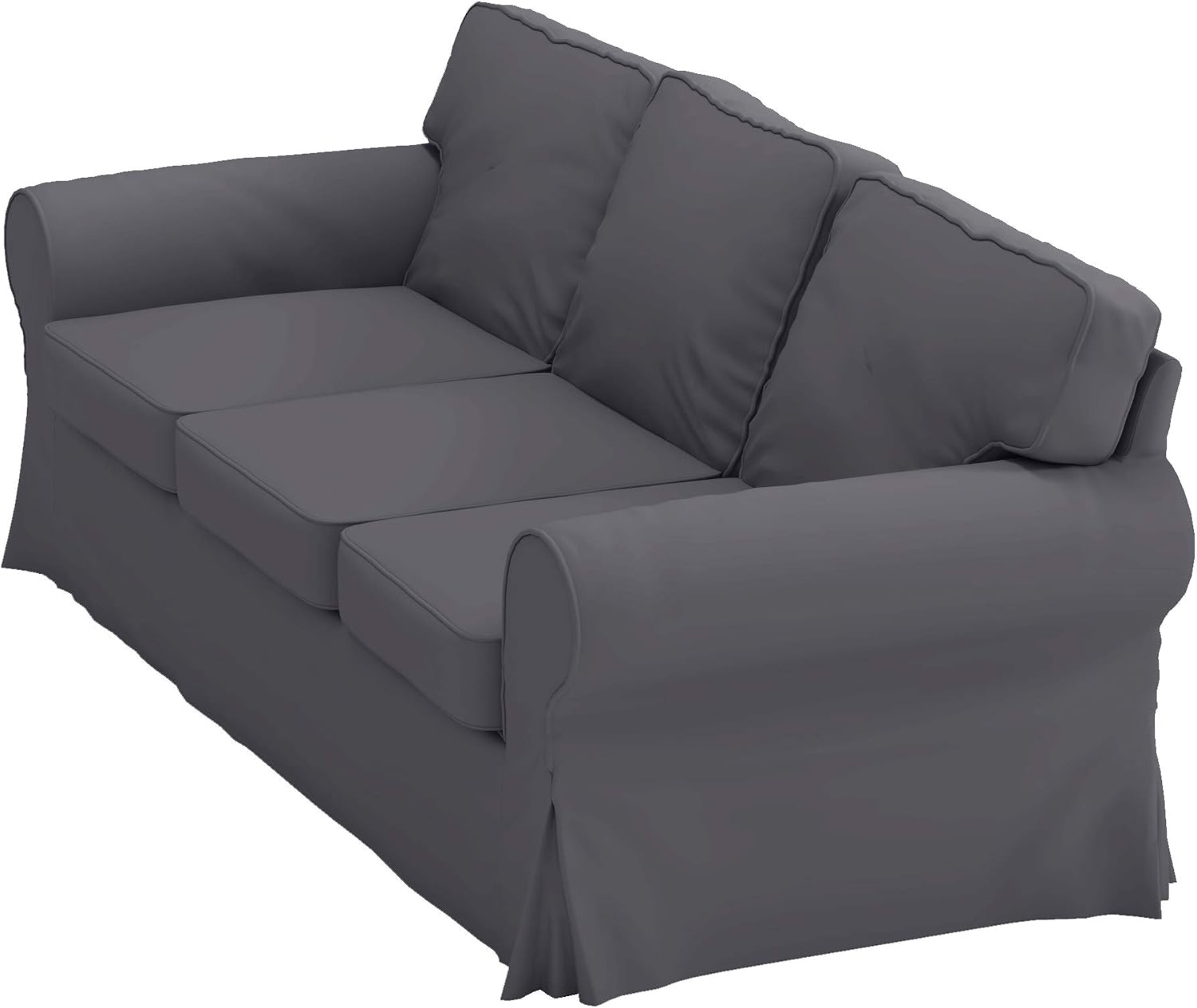 Heavy Duty UPPLAND (Not EKTORP) Sofa Cover Replacement Compatible with IKEA UPPLAND 3 Seat Sofa, Loveseat, Armchair, Sectional Corner, or Footstool Slipcover Only (Uppland 3 Cotton Dark Gray)