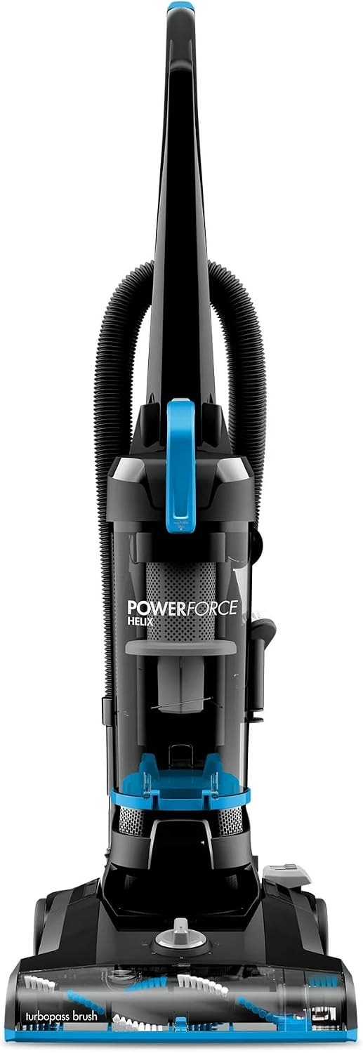 PowerForce Helix Bagless Upright Vacuum, Pet-Friendly, Powerful Suction for Carpet, Tile & Hardwood, Lightweight Design, Washable Filters, Scatter-Free Technology (Blue/Black)