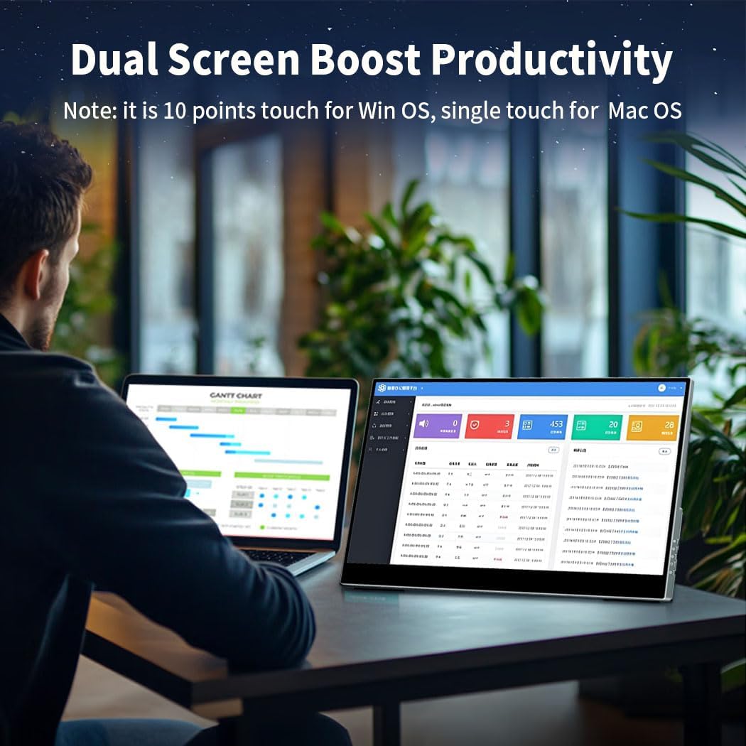 Portable Monitor 4K 120Hz,17.3 Inch Touchscreen Dispaly,100% P3，Support MPP Stylus,VESA & Smart Cover Anti-Glare Eye Care Gaming Monitor for Console,Laptop,Mac,PC