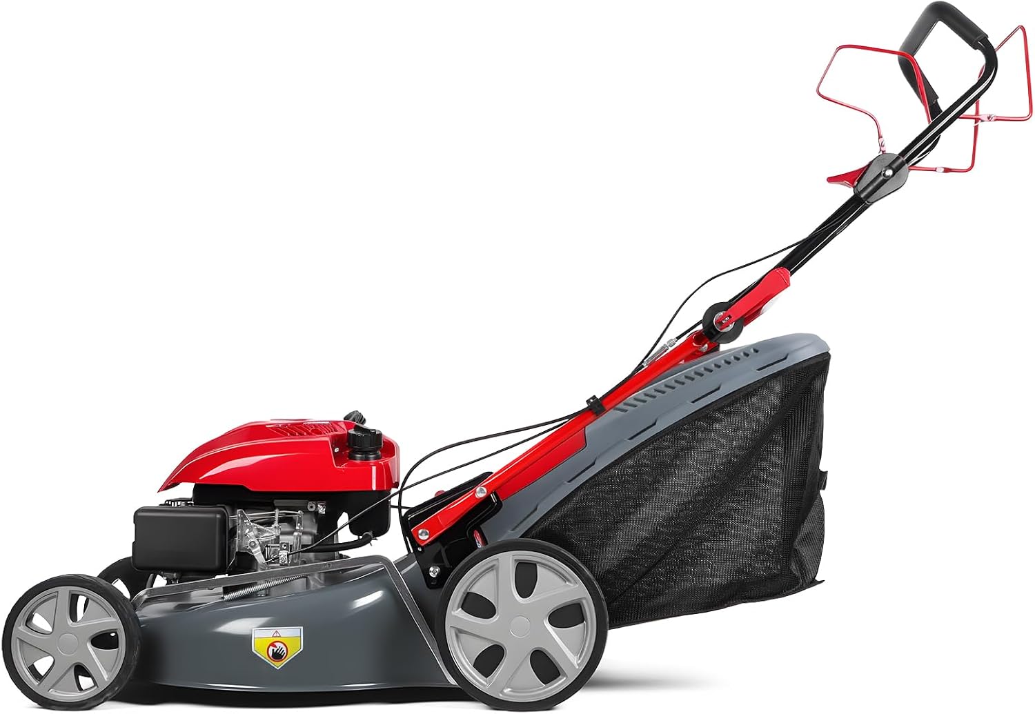 173cc self propelled Gas Lawn Mower Walk Behind Grass Cutter 20 inch Cutting Deck 60l Collection Bag Rear Wheel Drive Heavy Duty Yard Care Landscaping Tool Adjustable Height Patio Weed Trimming