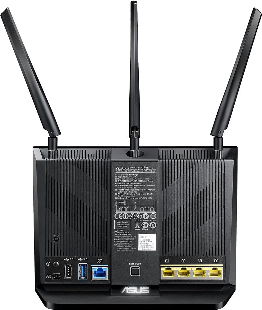 ASUS WiFi Router (RT-AC1900P) - Dual Band Gigabit Wireless Internet Router, 5 GB Ports, Gaming & Streaming, AiMesh Compatible, Free Lifetime Internet Security, Parental Control Equivalent to RT-AC68U