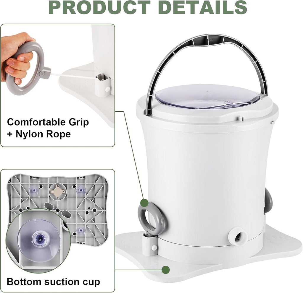 Manual Clothes Dryer Portable Mini Dryer Compact Spinner Non Electric Laundry Washing Machine for RV, Camping, School, Apartment, Dorm