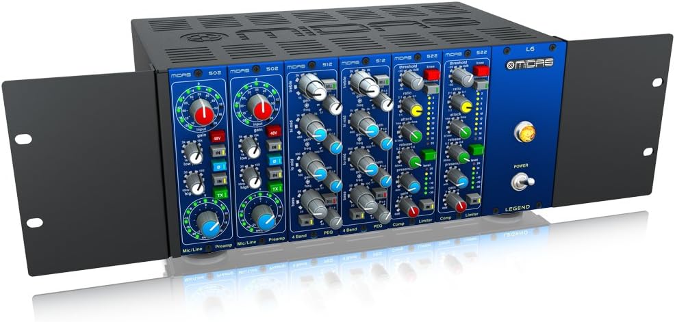 Midas LEGEND L6 - 500 Series Portable Chassis for 6 Modules with Advanced Audio Routing and Rackmount Kit
