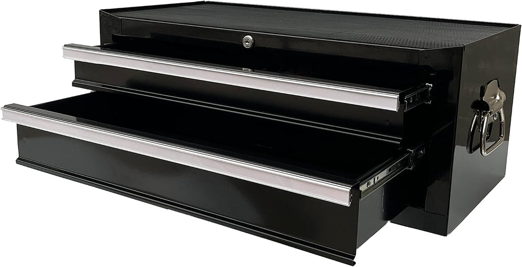 Workington Industrial 2 Drawers Portable Metal Intermediate Box, 26' Middle Tool Chest Cabinet with Ball Bearing Drawer Slides, Steel Tool Storage Box Organizer 4008 Black