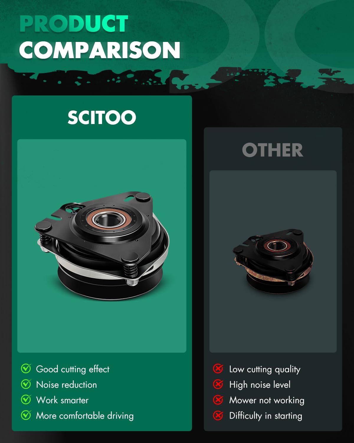 SCITOO Electric Lawnmower, PTO Clutch Fit for Murray 7063304 7063304YP for Snapper 7063304 7063304