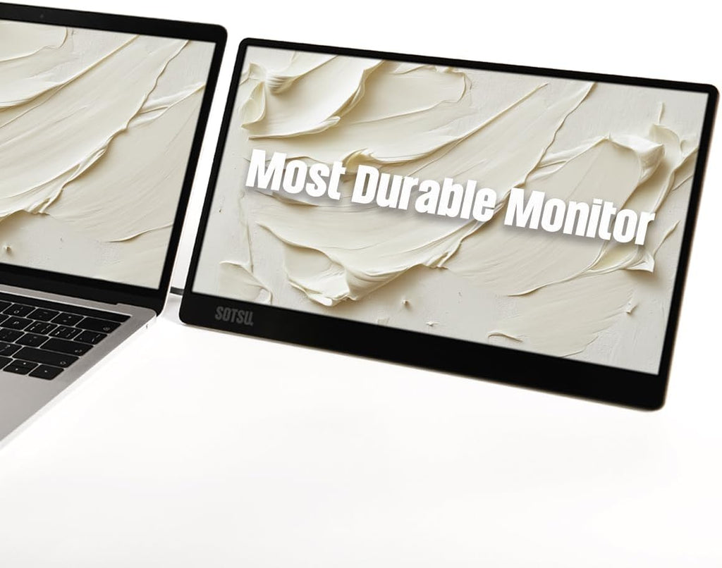 SOTSU FlipAction Go 14' Premium Portable Monitor | Full HD 1080p | 400 Nits | 100% sRGB | Robust yet Lightweight | Pivoting Landscape & Portrait Display | Tempered Glass Cover | USB-C & Mini HDMI | 5W