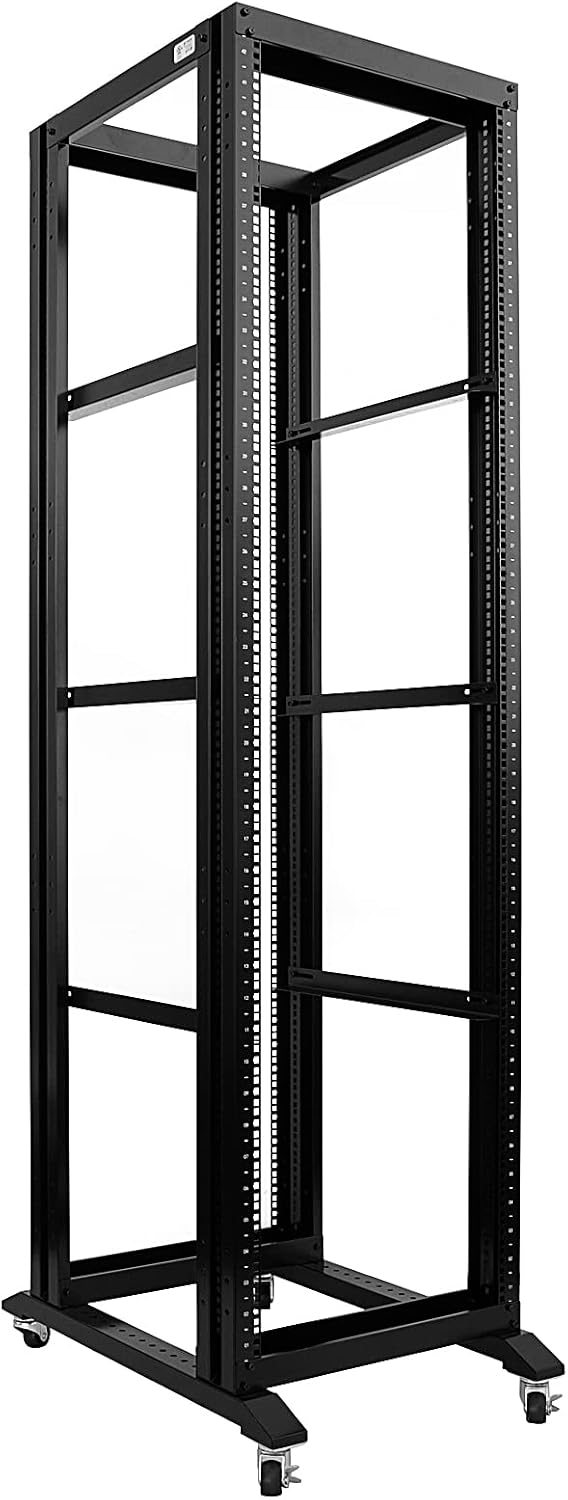 42U 4 Post Open Frame 19inch Server/Audio Steel Rack 24inch Deep Aluminum UL Certified
