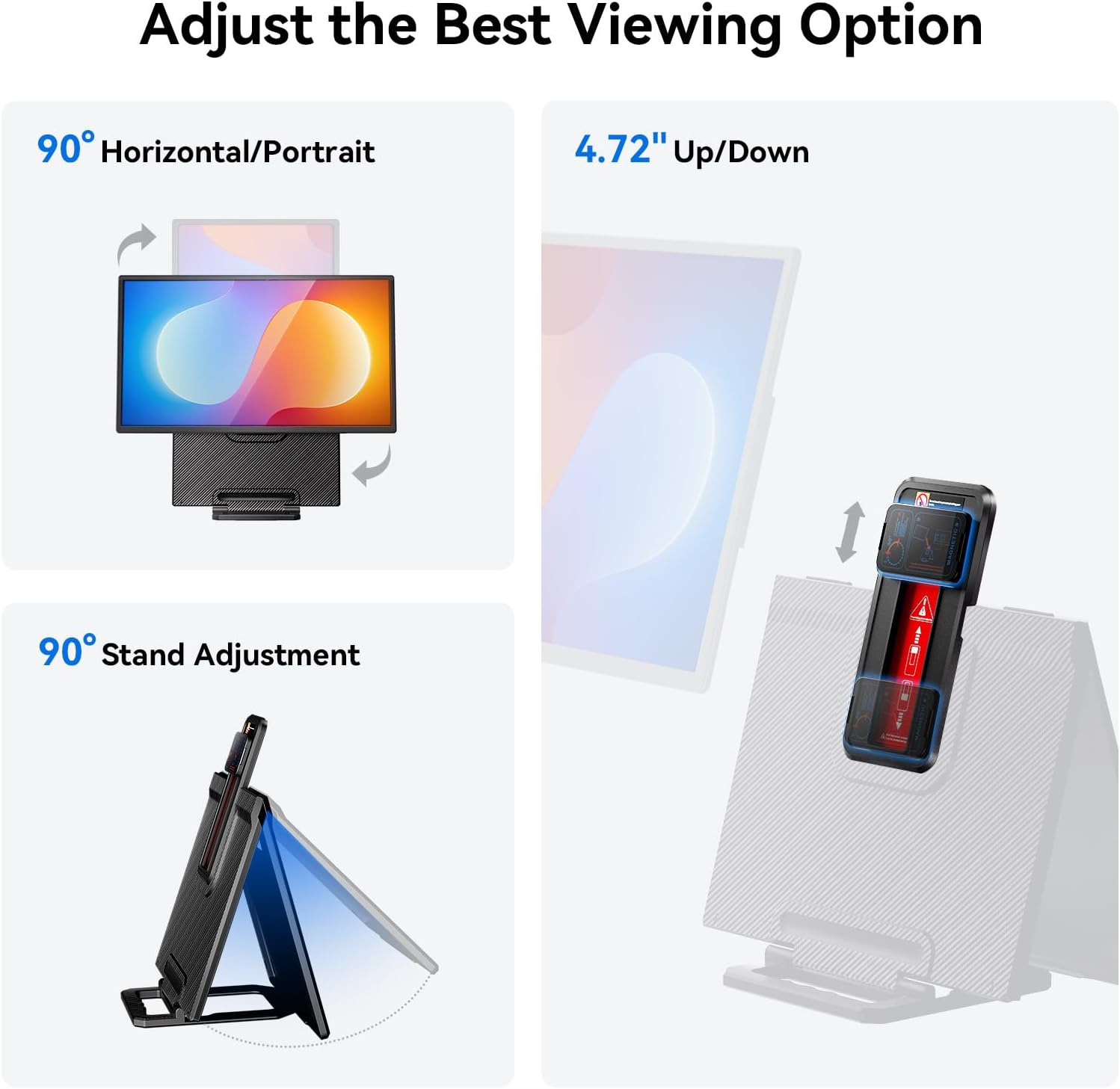 24' 180Hz Gaming Monitor, 2.5K 2560x1440 QHD Fast IPS 112.5% sRGB Large Portable Monitor, Height & Rotation Adjustable Stand Type-C HDMI Eye Care External Screen for Laptop Phone PS4&5 Switch Xbox