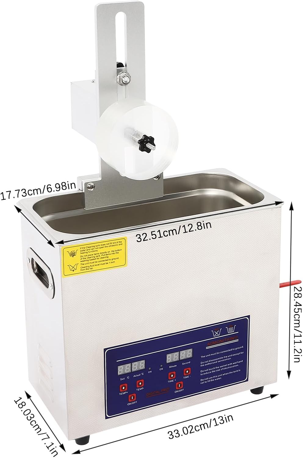 Ultrasonic Vinyl Cleaner 6.5L, 180W Adjustable Time&Temperature Ultrasonic Vinyl Cleaning Machine with LED Display, Large Capacity Ultrasonic Records Cleaner with Drying Rack for Home Store