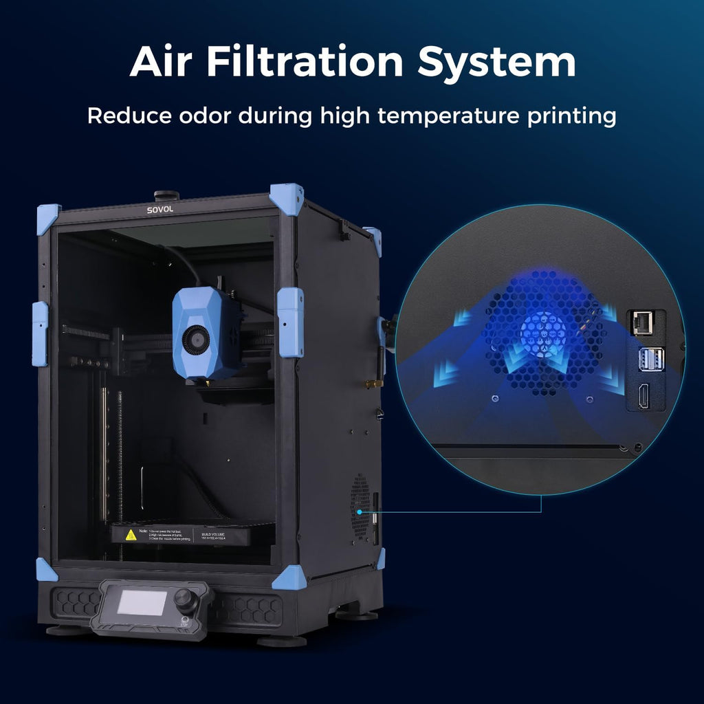 Sovol Zero 3D Printer, 1200mm/s High Speed CoreXY 3D Printers with Eddy Scanning & Pressure Sensing, 350℃ Nozzle & 120℃ Heated Bed Heating, XYZ Full Linear Rails Open Source Build Volume 6X6X6in