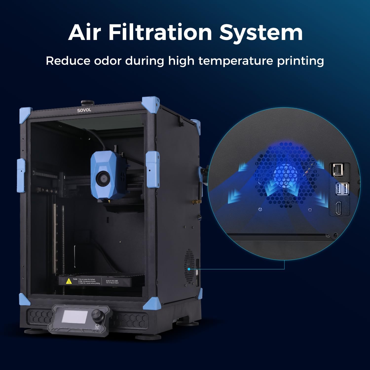 Sovol Zero 3D Printer, 1200mm/s High Speed CoreXY 3D Printers with Eddy Scanning & Pressure Sensing, 350℃ Nozzle & 120℃ Heated Bed Heating, XYZ Full Linear Rails Open Source Build Volume 6X6X6in