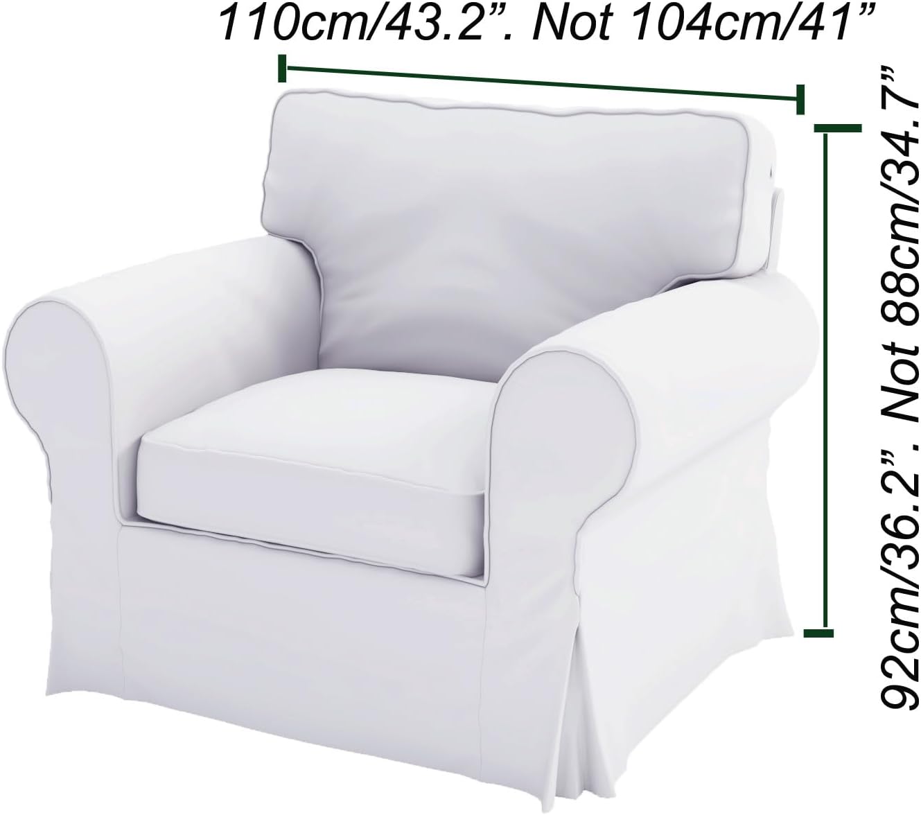 Heavy Duty UPPLAND (Not EKTORP) Sofa Cover Replacement Compatible with IKEA UPPLAND 3 Seat Sofa, Loveseat, Armchair, Sectional Corner, or Footstool Slipcover Only (Uppland Chair Polyester Beige)