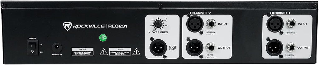 Rockville REQ231 V2 Dual 31-Band Pro Audio Graphic Equalizer, Rackmount, Sub Out, Low/High-Cut for Live Sound